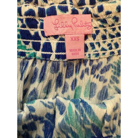 LILLY PULITZER | Nita "Brilliant Blue Tang Gang" off the shoulder top | size XXS - Picture 4 of 4